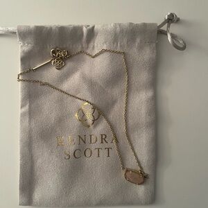 Kendra Scott Gold Necklace with Blush Pendant